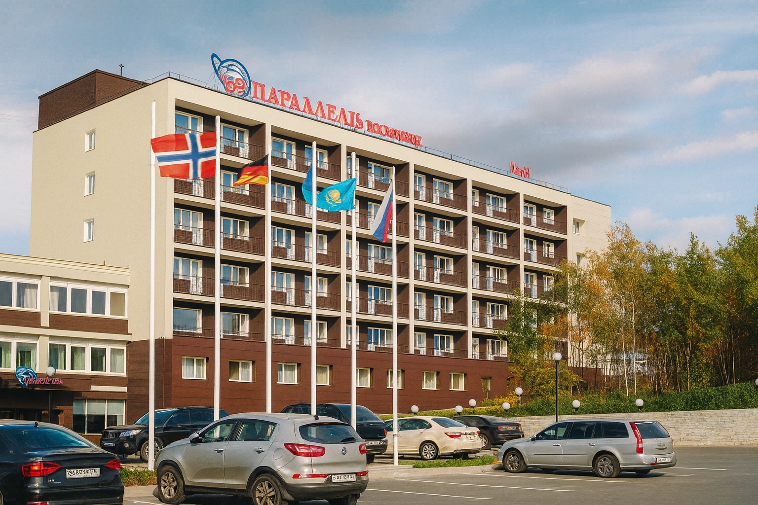 Парковка возле гостиницы